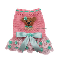 Teddy Bear Pink Tutu Dress Crochet DF267 Myknitt