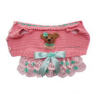Teddy Bear Pink Tutu Dress Crochet DF267 Myknitt