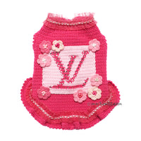 Designer dog dress Myknitt Handmade Crochet