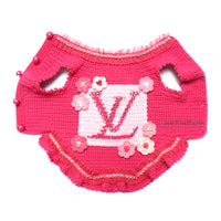 Hot Pink Dog Dress Summer by Myknitt, Chihuahua Dress, Yorkshire Dress