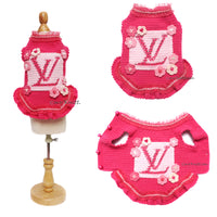 Fancy Dog Dress Custom by Myknitt, Bling-bling dog dress