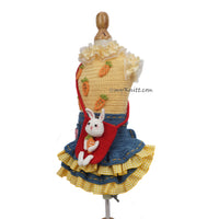 Cute Peter Bunny Crochet Dog Dress with Crochet Bag by Myknitt DF349