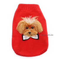 Three Parti Yorkshire Selfie Sweater, Custom Dog Clothes Portrait 3D1