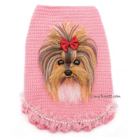 Three Parti Yorkshire Selfie Sweater, Custom Dog Clothes Portrait 3D1