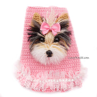 Three Parti Yorkshire Selfie Sweater, Custom Dog Clothes Portrait 3D1
