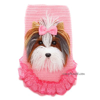 Three Parti Yorkshire Selfie Sweater, Custom Dog Clothes Portrait 3D1