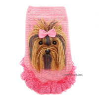 Three Parti Yorkshire Selfie Sweater, Custom Dog Clothes Portrait 3D1