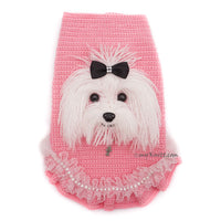 Maltese Dog Selfie Sweater , Dog Portrait Personalized, Dog Portrait Selfie Crochet by Myknitt