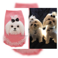 Maltese Dog Selfie Sweater , Dog Portrait Personalized, Dog Portrait Selfie Crochet by Myknitt