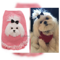 Maltese Dog Selfie Sweater , Dog Portrait Personalized, Dog Portrait Selfie Crochet by Myknitt