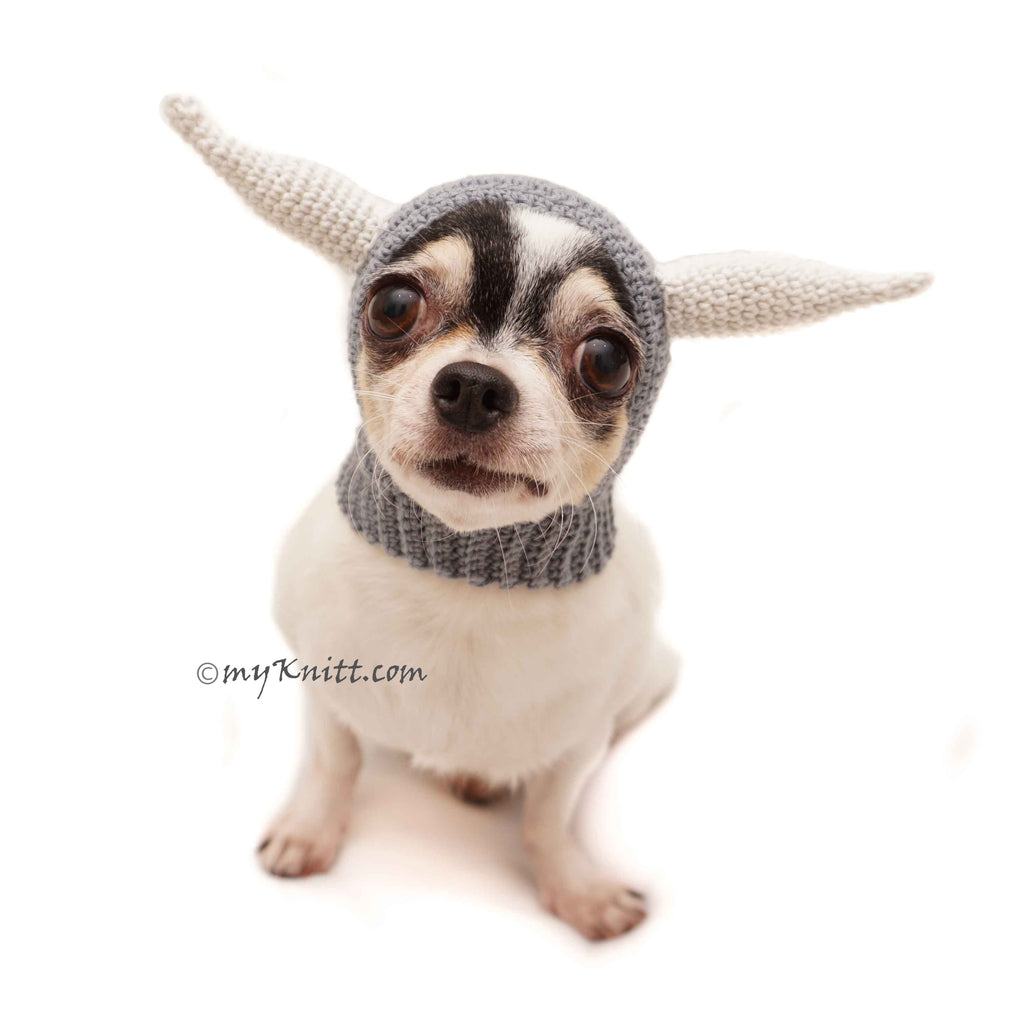 Crochet Dog Hat, Viking Dog Hats, Dog Hat with Horns DB7