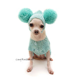 Tiffany Blue Aqua Knit Dog Sweaters by Myknitt
