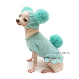 Teal Color Cotton Dog Winter Clothes by Myknitt