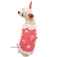 Deep Pink Crochet Maxi Dress Cute Dog Clothes by Myknitt