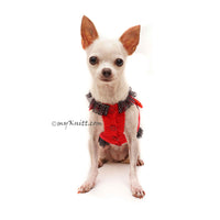 Red Dog Dress with Frills Cute Dog Clothes by Myknitt