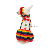 Clown Pet Halloween Costumes with Dog Party Hats by Myknitt