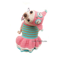 Owl Pet Costume Crochet, Owl Dog Hat Crochet, Funny Dog Costume DF129