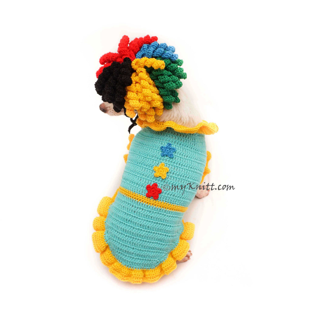 Clown Dog Costume, Dog Birthday Party Outfit, Birthday Party Dog Wig DF134