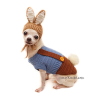 Peter Rabbit Pet Costume, Rabbit Bunny Dog Costume Dog Hat DF149 Myknitt