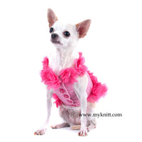 Pink Dog Dress Hawaii Crochet Flower DF14