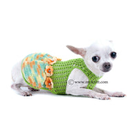 Summer Dog Dress Green Yellow Flower DF15