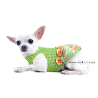 Summer Dog Dress Green Yellow Flower DF15