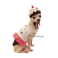 Cupcake Dog Costume Crochet, Birthday Cake Dog Clothes Funny DF162 by Myknitt