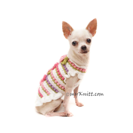 Rose Flower Crochet Baby Pastel Color Cat Dog Clothes by Myknitt