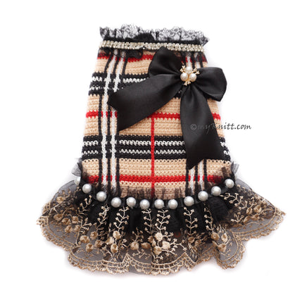 elegant black dog dress crochet Myknitt