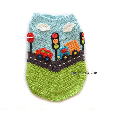 Traffic Themed Crochet Boy Dog Clothes Myknitt