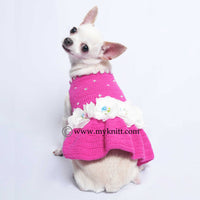 Pink Dog Dresses Bling-Bling Crystal Flowers DF51