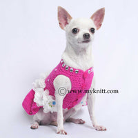Pink Dog Dresses Bling-Bling Crystal Flowers DF51