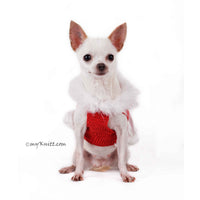 Red and White Fur Dog Dress Santa Girl For Christmas DF76 by Myknitt (1)