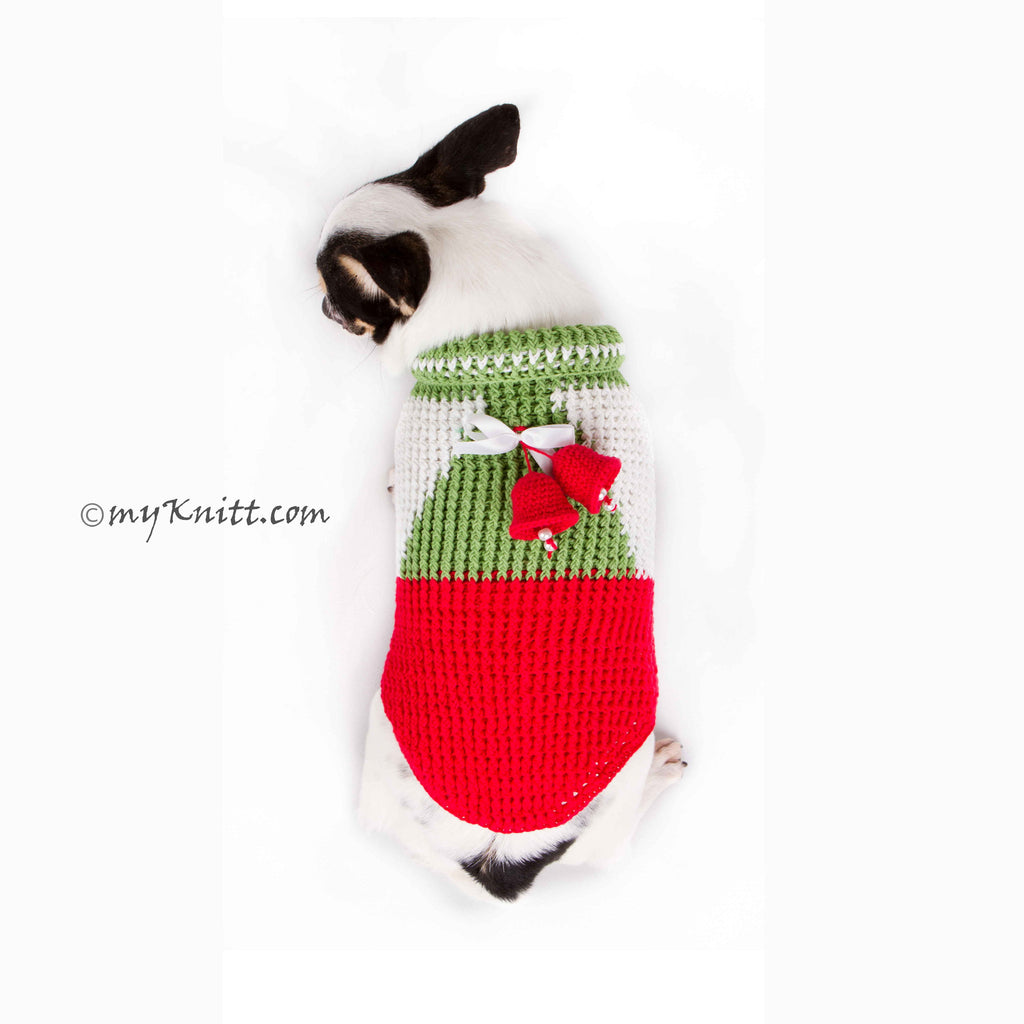 Jingle Bells Handmade Knitted Christmas Dog Sweater DF77