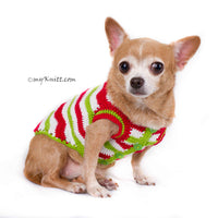 Casual Christmas Dog Clothes Red Green White Wavy Crochet DF79 by Myknitt (2)