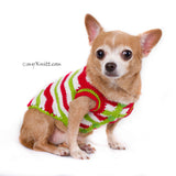 Casual Christmas Dog Clothes Red Green White Wavy Crochet DF79 by Myknitt (2)