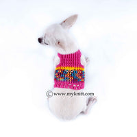 Pink Dog Harness Comfortable Choke Free Puppy Collars Handmade Crochet DH13