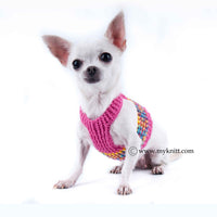 Pink Dog Harness Comfortable Choke Free Puppy Collars Handmade Crochet DH13