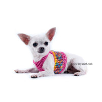 Pink Dog Harness Comfortable Choke Free Puppy Collars Handmade Crochet DH13