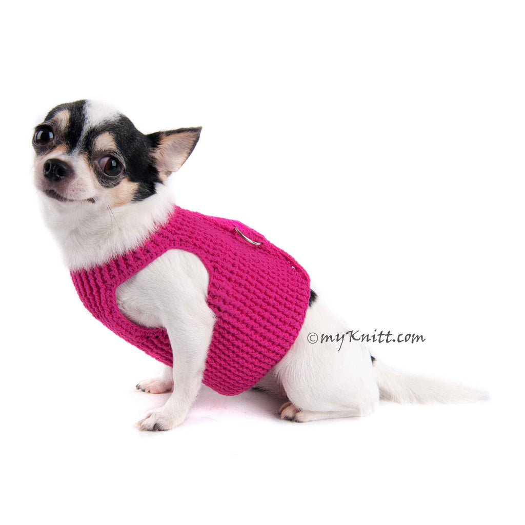 Velcro Dog Harness Pink Cotton Choke Free Chihuahua Harnesses DH35