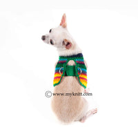 Rainbow Puppy Harness Hand Crochet Cotton Choke Free Adjustable Velcro DH66