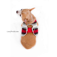 Gothic Black Red Grey Dog Harness Hook and Loop Fasteners DH73 by Myknitt (3)