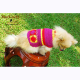 Pink Fuchsia Flower Dog Clothes Unique Handmade Crochet DK833 by Myknitt (2)