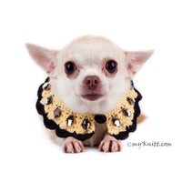 Boho Dog Necklace with Black Rhinestones Accessories DN17 by Myknitt