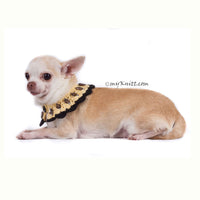 Boho Dog Necklace with Black Rhinestones Accessories DN17 by Myknitt (2)