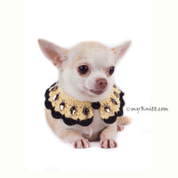 Boho Dog Necklace with Black Rhinestones Accessories DN17 by Myknitt (3)