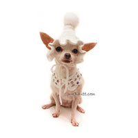 Cute Granny Dog Hat Crochet, White Dog Collar Crochet, Myknitt