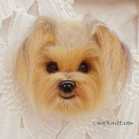 Yorkie Pin Portrait Needle Felted by Myknitt