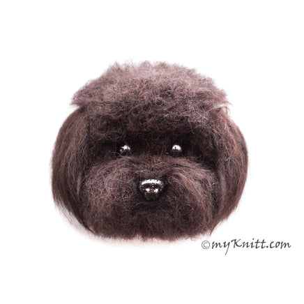 Black Poodle Portrait Pin DIY by Myknitt