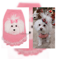 Maltese Dog Selfie Sweater , Dog Portrait Personalized, Dog Portrait Selfie Crochet by Myknitt